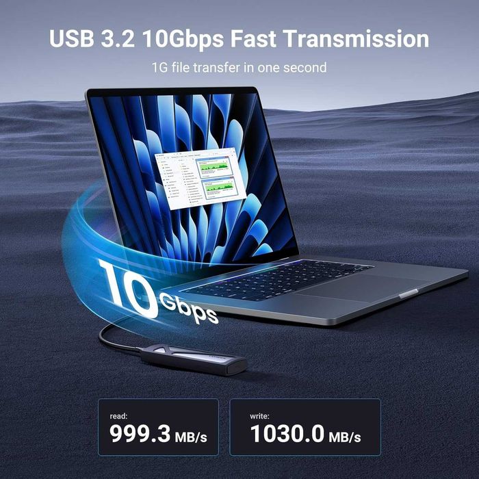 UGREEN - Кутия за M.2 NVMe SSD (10Gbps, без инструменти)