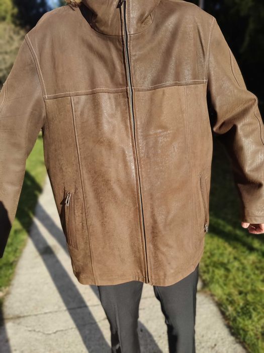 Geaca piele naturala vitel barbati Maro 2XL - XXL -3XL 54-56  C&A NOUA