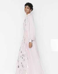 Дамска нова дълга розова рокля размер М/38