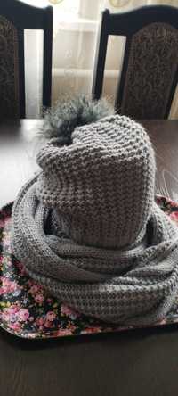 Теплая шапка и шарф-снуд