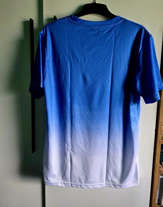 Vand bluza cu maneca scurta de barbati albastru cu alb marime S