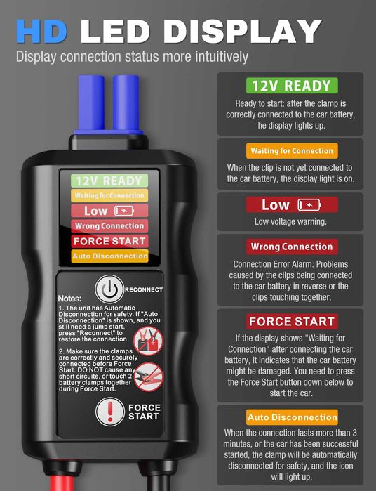 ГОЛЯМ Jump starter  за директно стартиране на автомобил стартерно устр