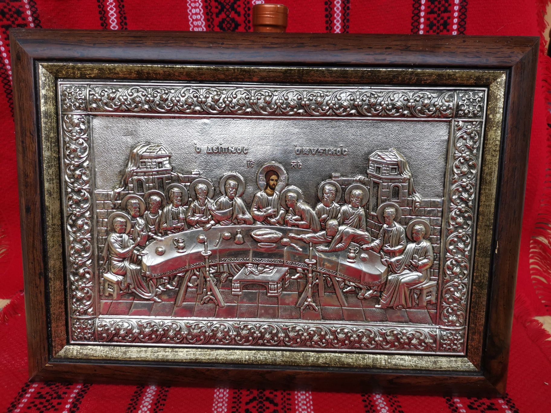 Icoană „Cina cea de Taină” – Argint 999, 40x30 cm, deosebită