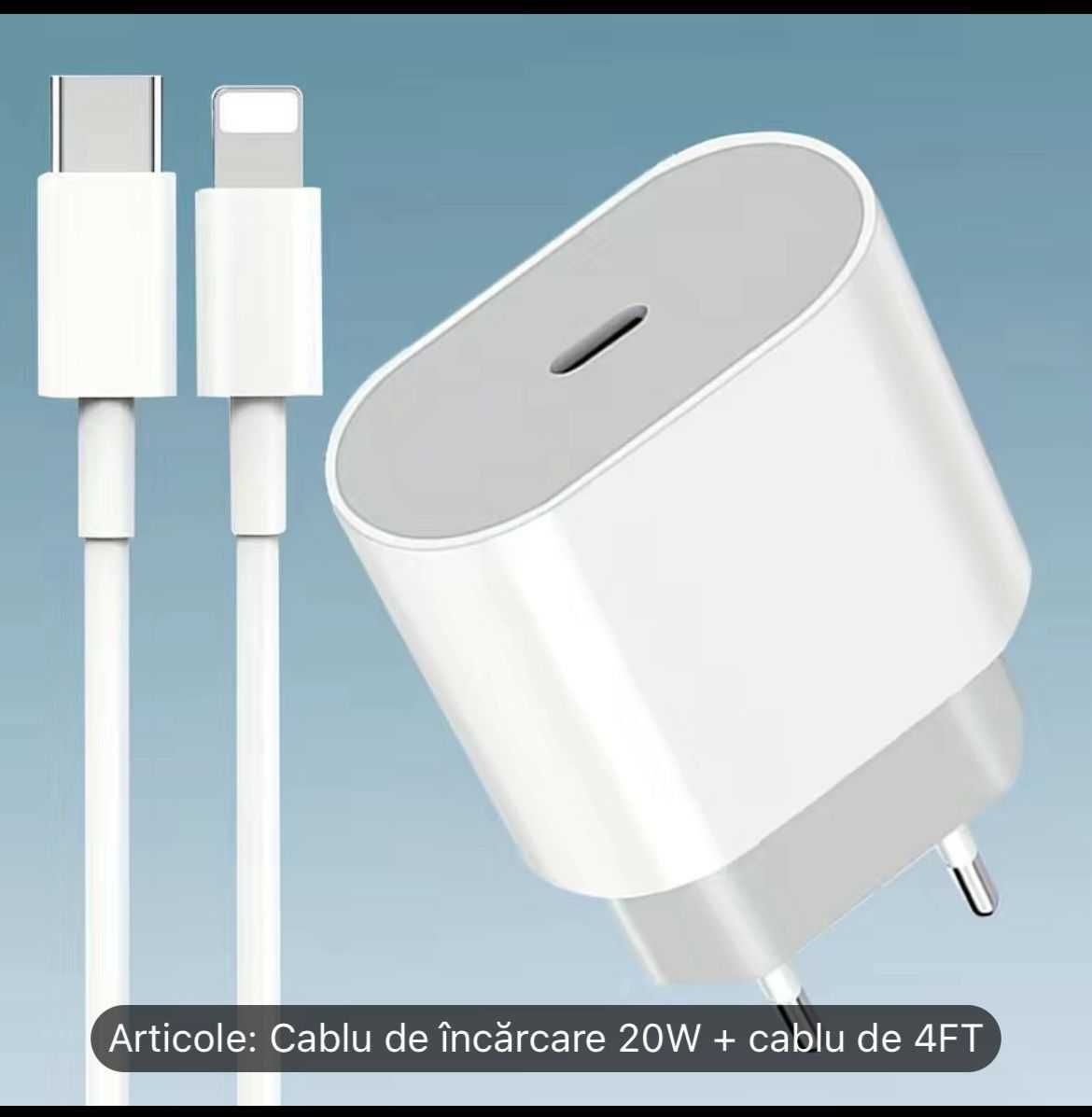 Incarcator fast charger + cablu de incarcare type C Iphone