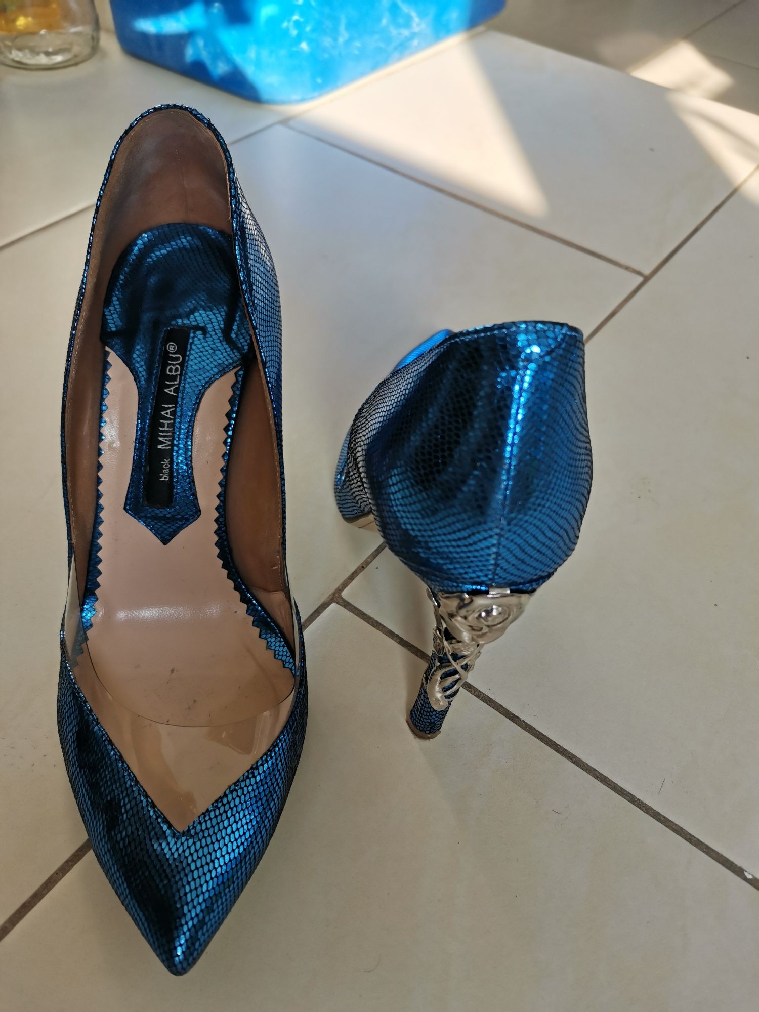 Pantofi dama cu toc Mihai Albu handmade Mărimea 37