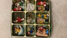 decoratiuni sezon craciun lemn set Figurine brad vechi 1945 Germania