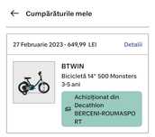 Bicicleta 14 inch 3-5 ani 100 Arctic B'twin