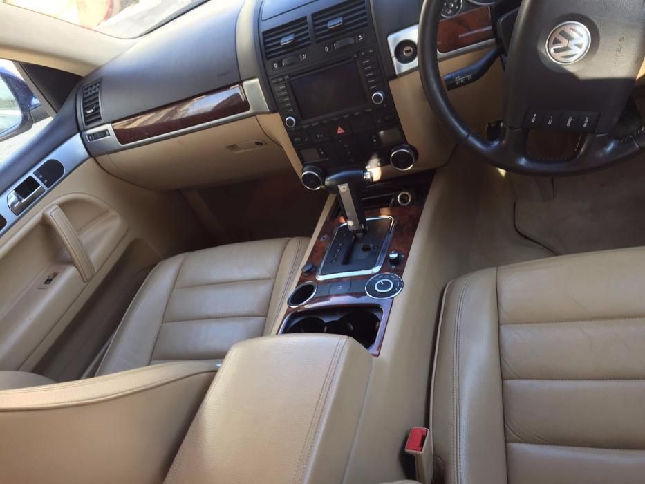 interior touareg piele crem full electric incalzit stare perfecta