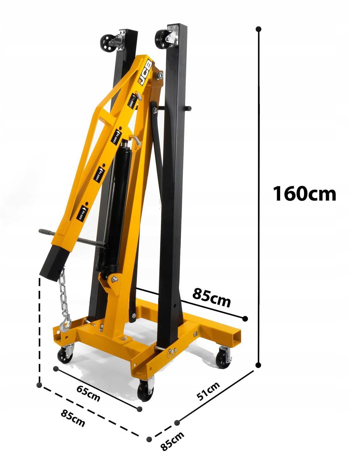 Хидравличен, сгъваем кран за двигатели жираф 2 тона JCB