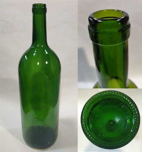 Бутылка винная под пробку, зеленое стекло пр-во Франция, 1500ml
