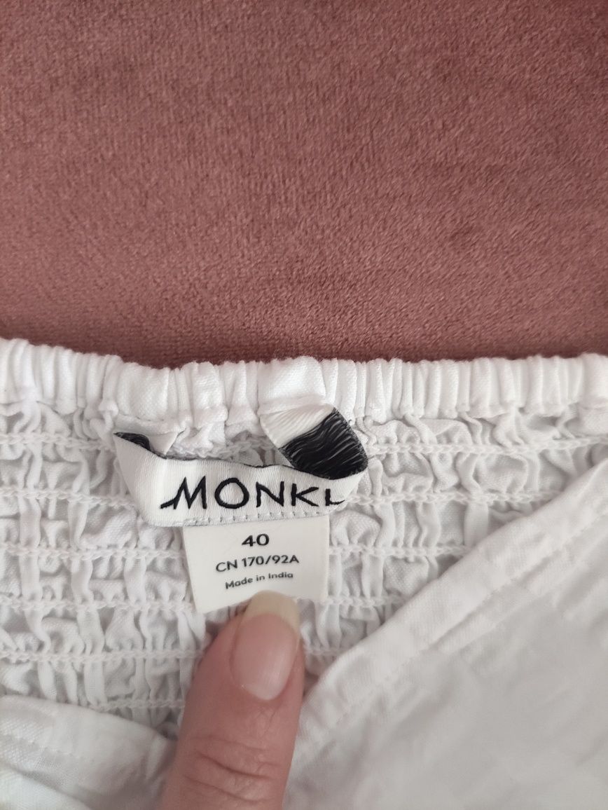 Bluza alba cu mâneci ample Monki