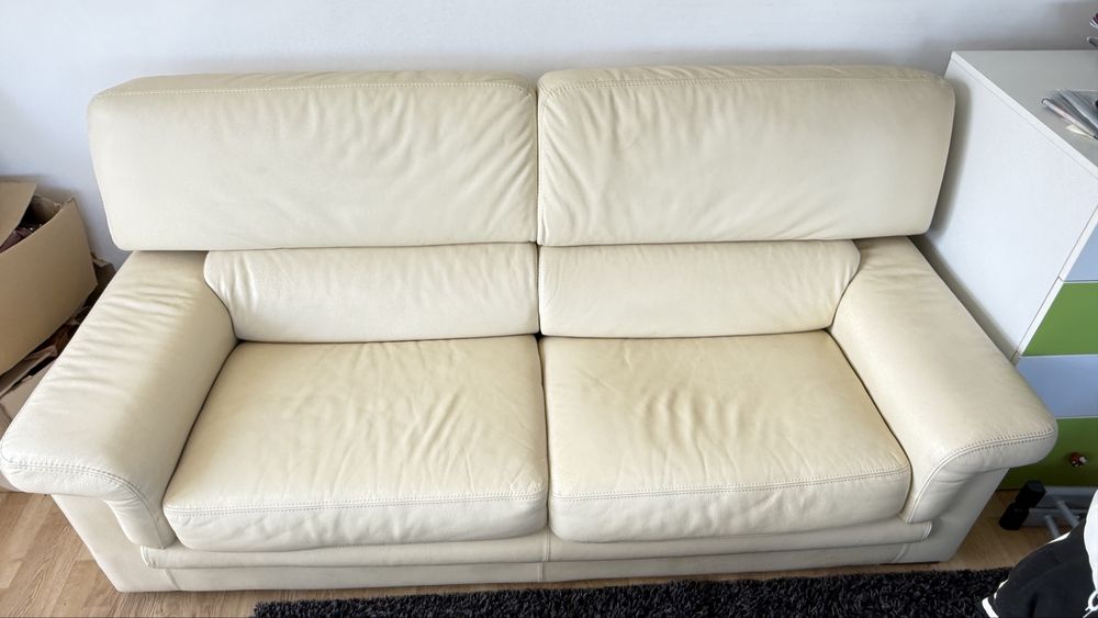 Canapele set 2 piese din pile Bej de 3 si 2 Persoane!