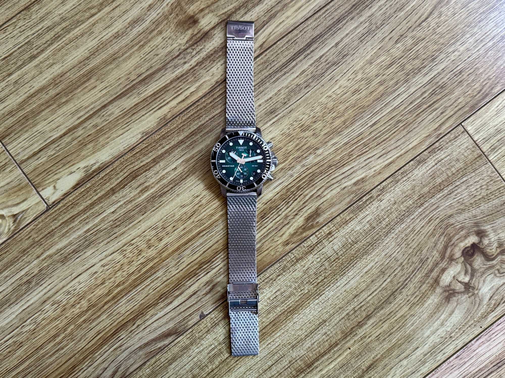 Tissot SeaStar 1000 Chronograph 45.5mm`Green Dial/Milanese Band