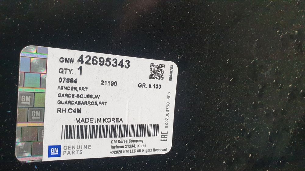 Aripa dreapta fata noua originala Opel Karl 42695343