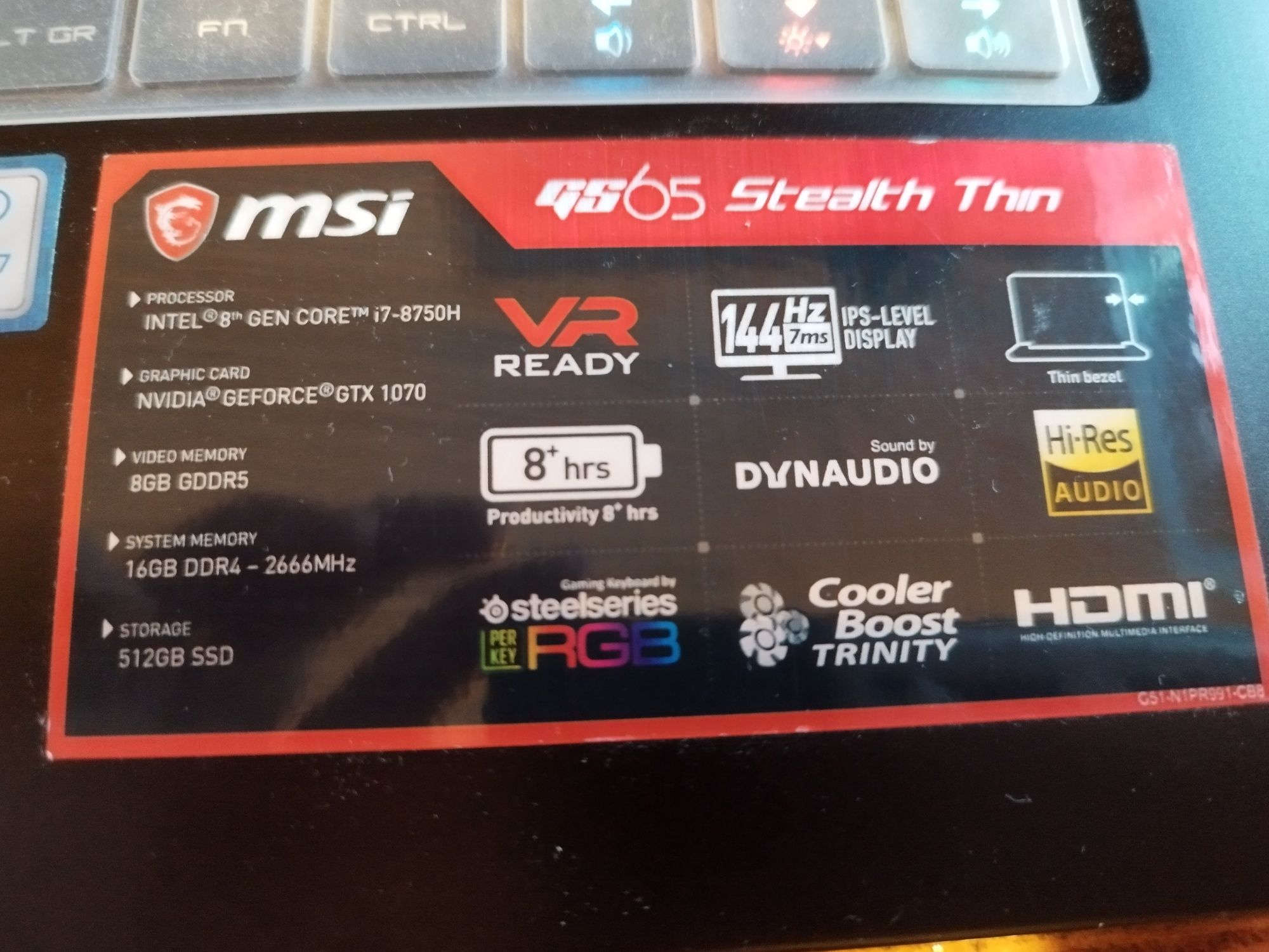 Gaming Laptop MSI GS65 Stealth Thin