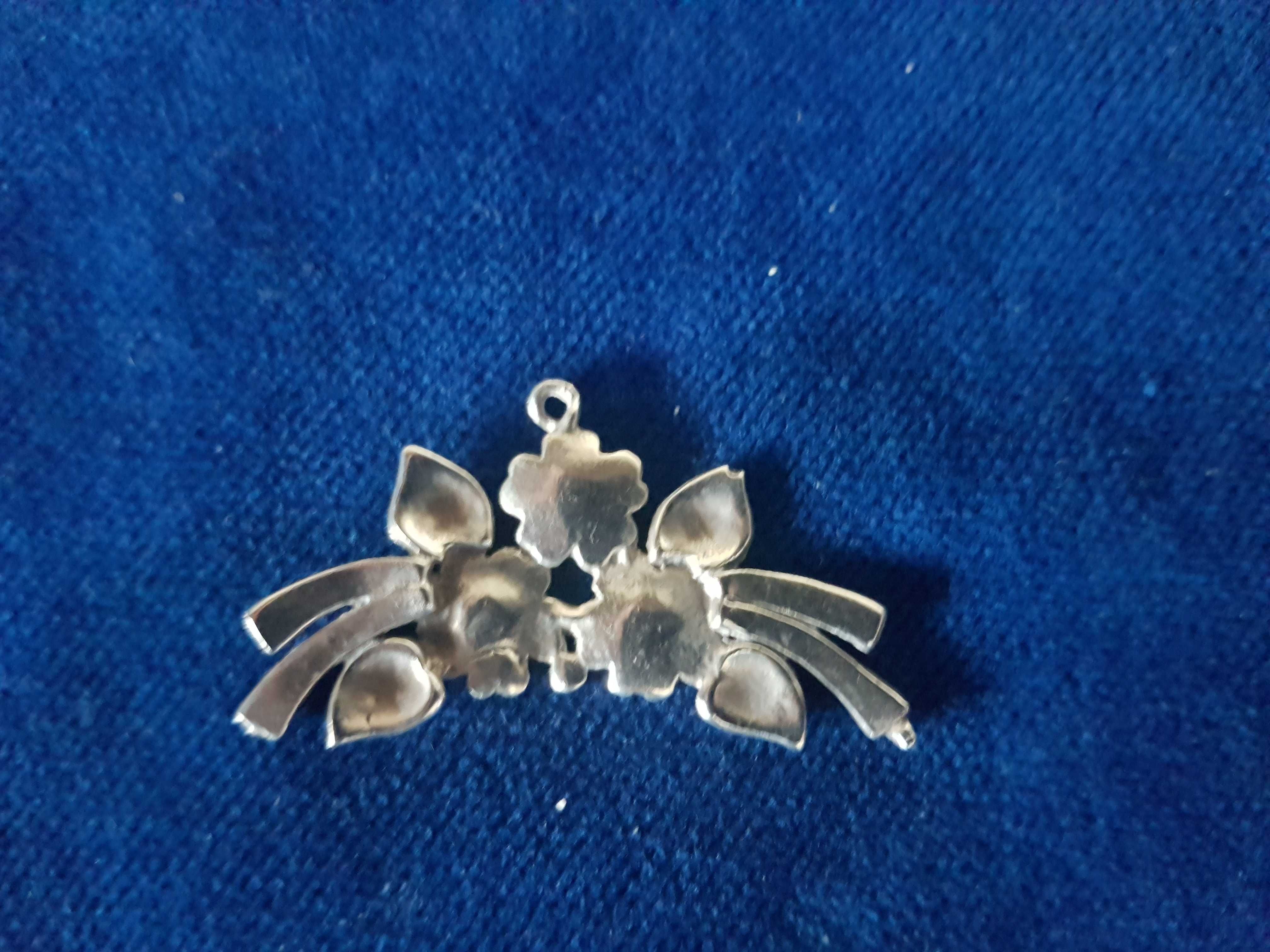 Pandantiv vintage /element decorativ din argint model floral