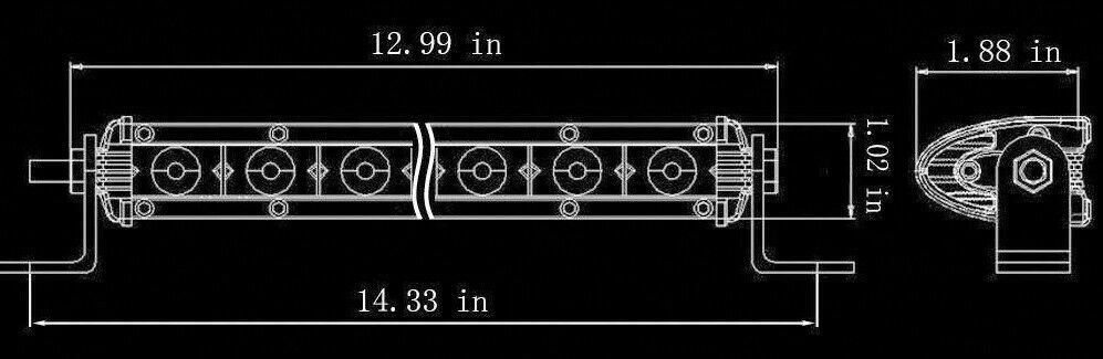 33 см led лед диоден бар , 4500 lm, 90w, ултра тънък, 12-24v, ...