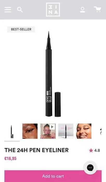 3INA The 24H Pen Eyeliner дълготрайна очна линия - символична цена