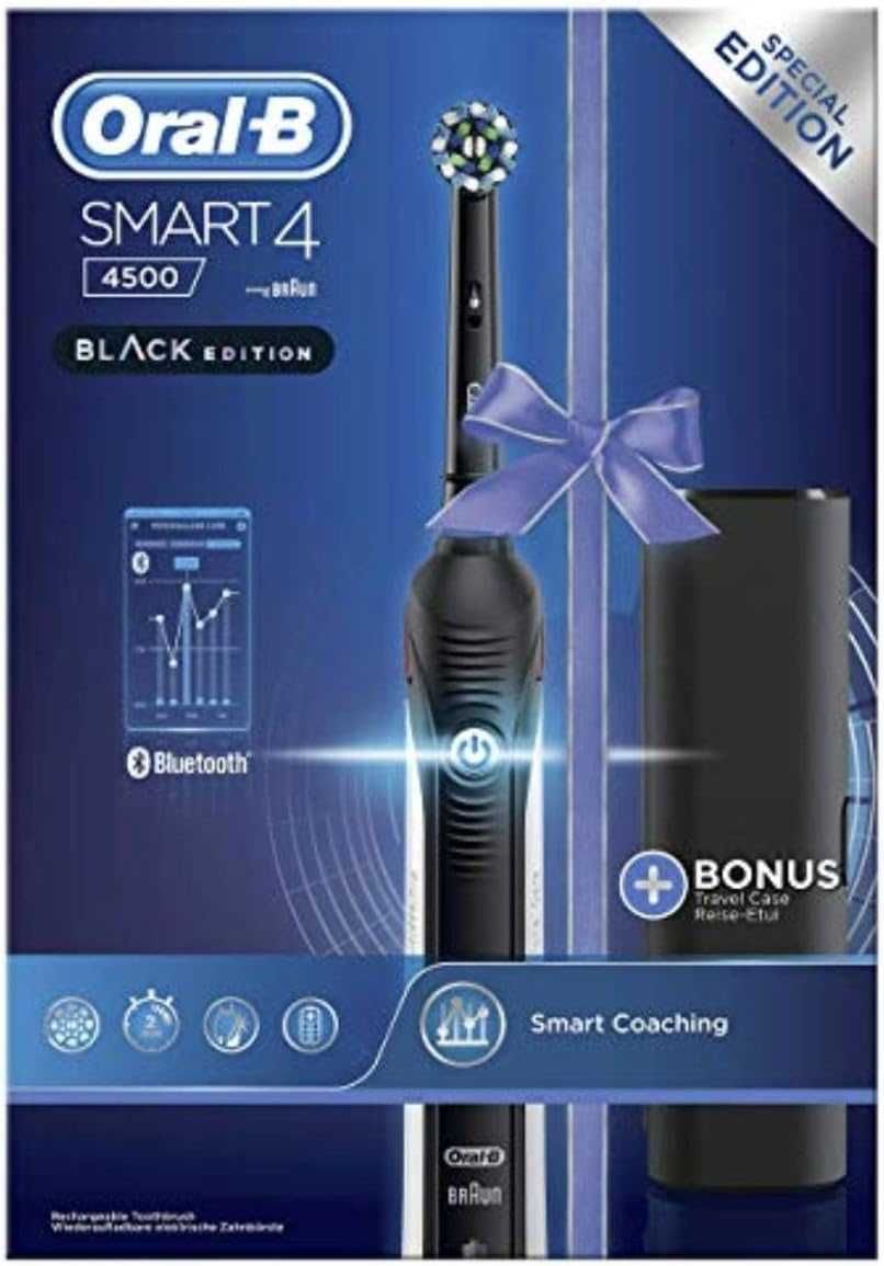Електрическа четка за зъби Oral-B Smart 4 4500 Black Edition,Bluetooth