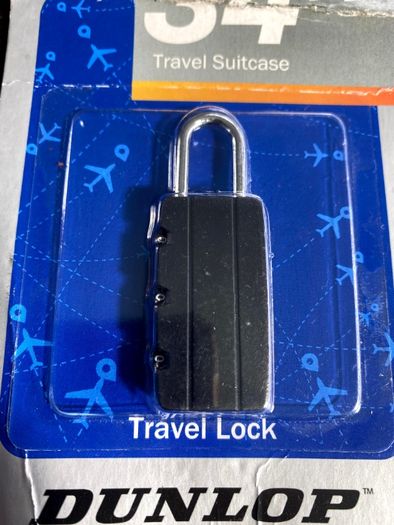 Dunlop travel lock катинар с код за куфар / чанта / раница нов