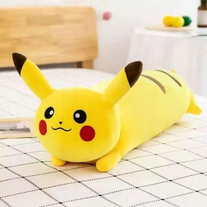 Perna decorativa, Model Pikachu, Bumbac, 90 cm, Galben/Negru