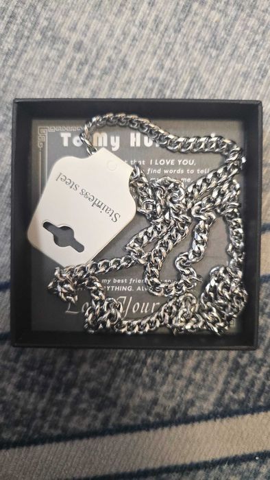 Set colier barbati, otel inoxidabil, cuban