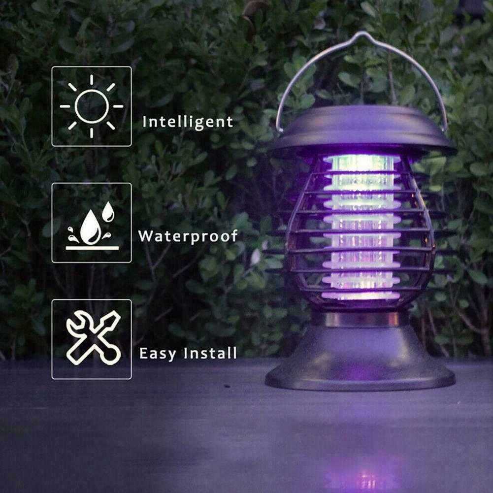 Lampă solară LED cu mumina UV pentru țânțari cu muște insecte. Noua!