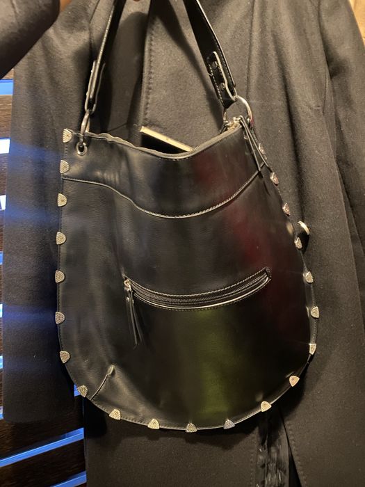 Дамска чанта голяма еко кожа черна