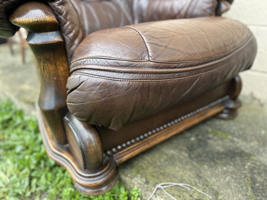 Комплект масивни кожени фотьойли