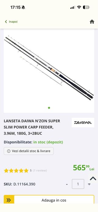 Lanseta Daiwa N’zon super slim feeder
