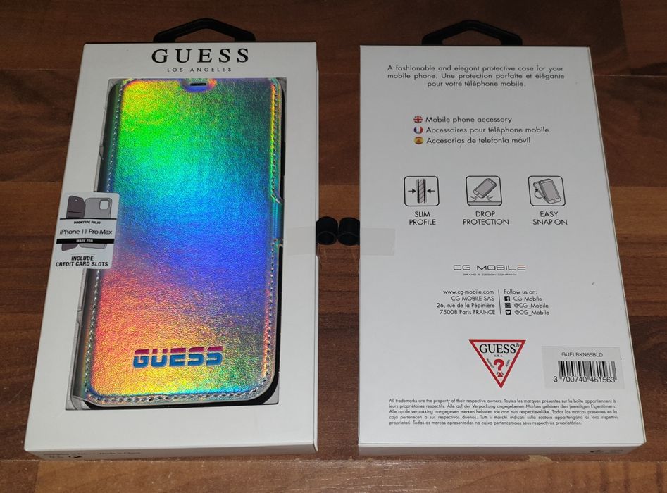 Husa flip originala Guess Book Iridescent iPhone 11 Pro Max