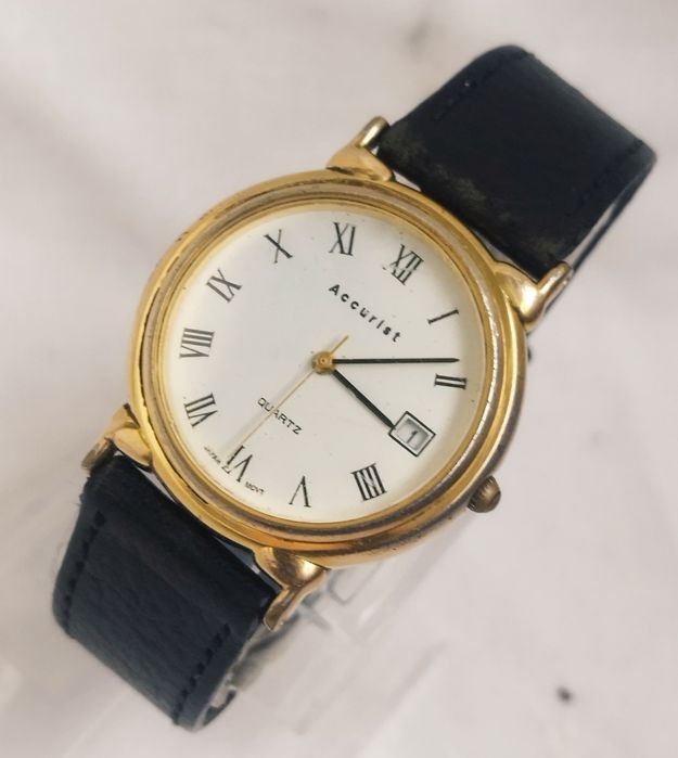 Ceas de damă Accurist cu quartz, din oțel inoxidabil, curea din piele