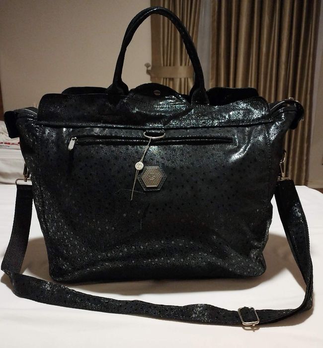 PHILIPP PLEIN-Пътническа Кожена Чанта.