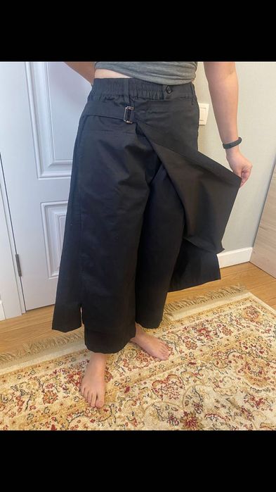 Кюлоты -юбка, хлопок, черный