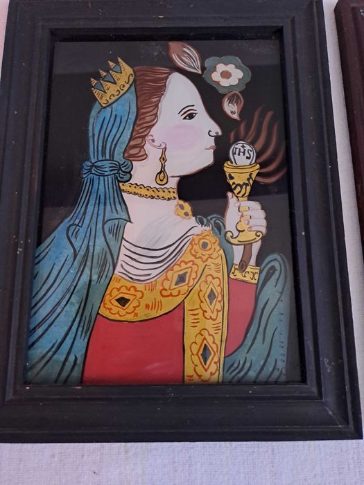 icoana tablou pictura pe sticla 27,5/20,5 cm