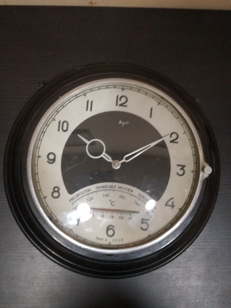 Ретро Маяк Majak USSR Съветски стенен,часовник,барометър ,термометър