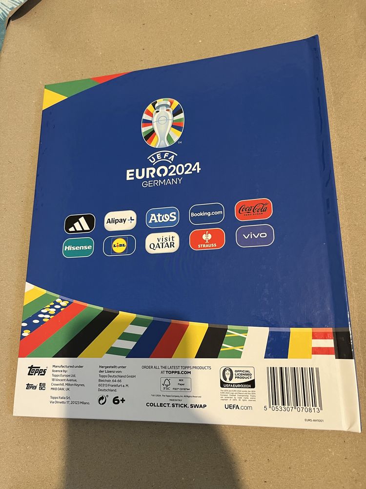 EURO 2024 TOPPS (nu Panini ) Album cartonat Hardcover + Mega Eco Box