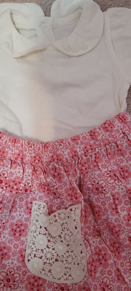 Body bumbac+ fustița fetițe 3 luni/ 1 an, ca noi