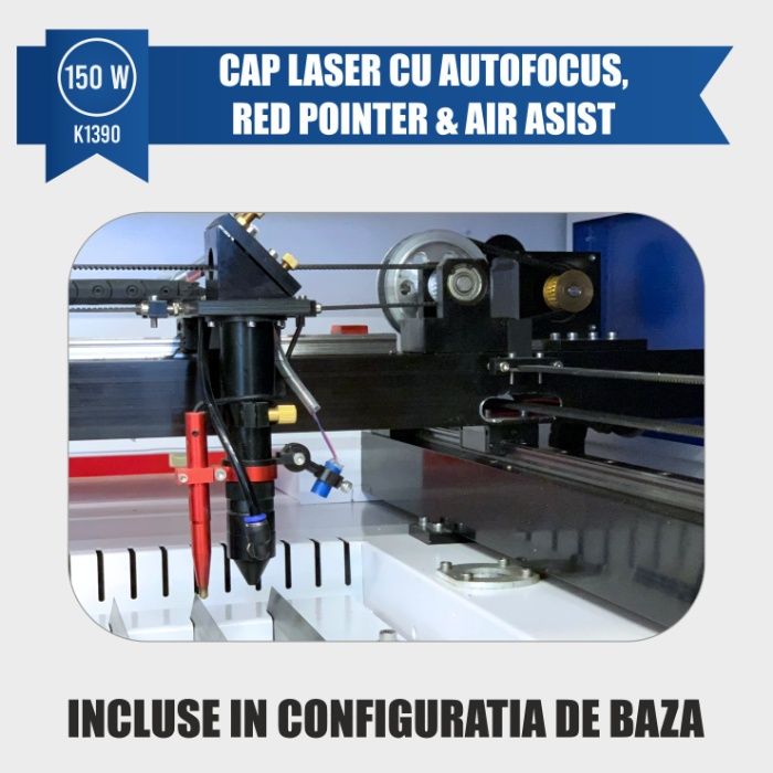 Gravator Laser K1390, Putere 150W, Controler RUIDA 1300x900 mmm