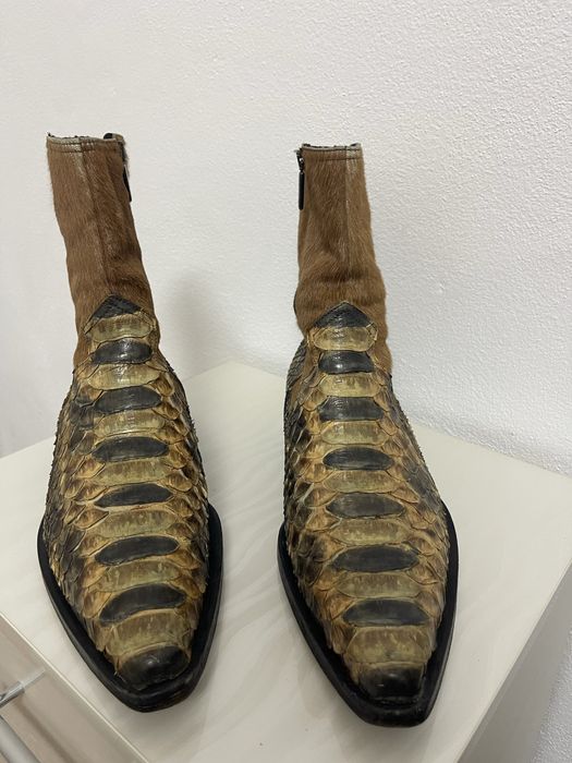 Ghete piele căprioară și piton