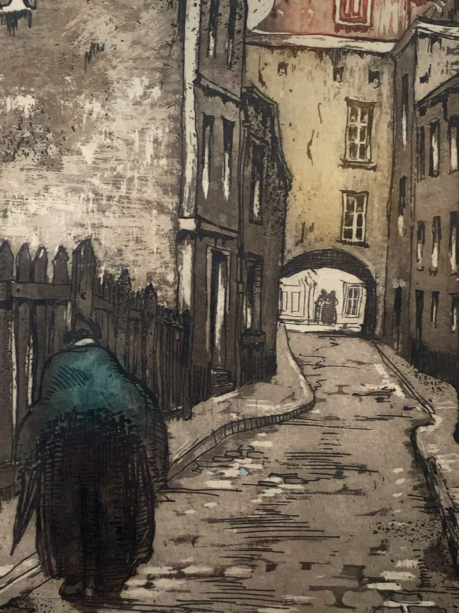 Роджър Хебелинк офорт „Rue de la Madeleine“, Брюксел 1932–1936 г.