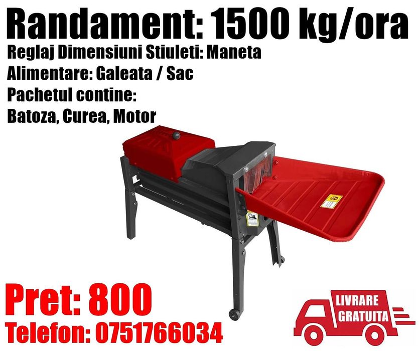 Batoza Porumb Sfarmatoare Galeata Sac 1500kg/h + Motor LivratGRATUIT