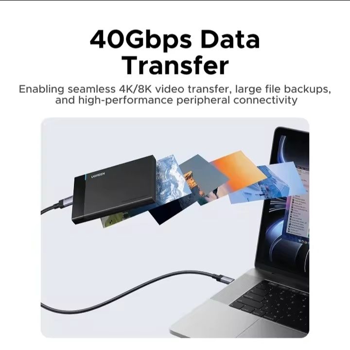 Кабелб UGREEN  Type-C USB4 Gen3 240W 40Gbps PD 3.1