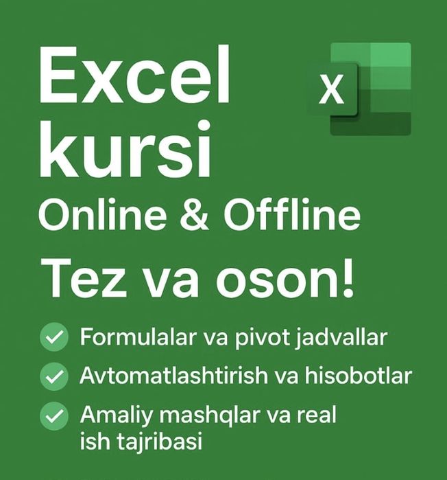 Excel kursi – Online va Offline