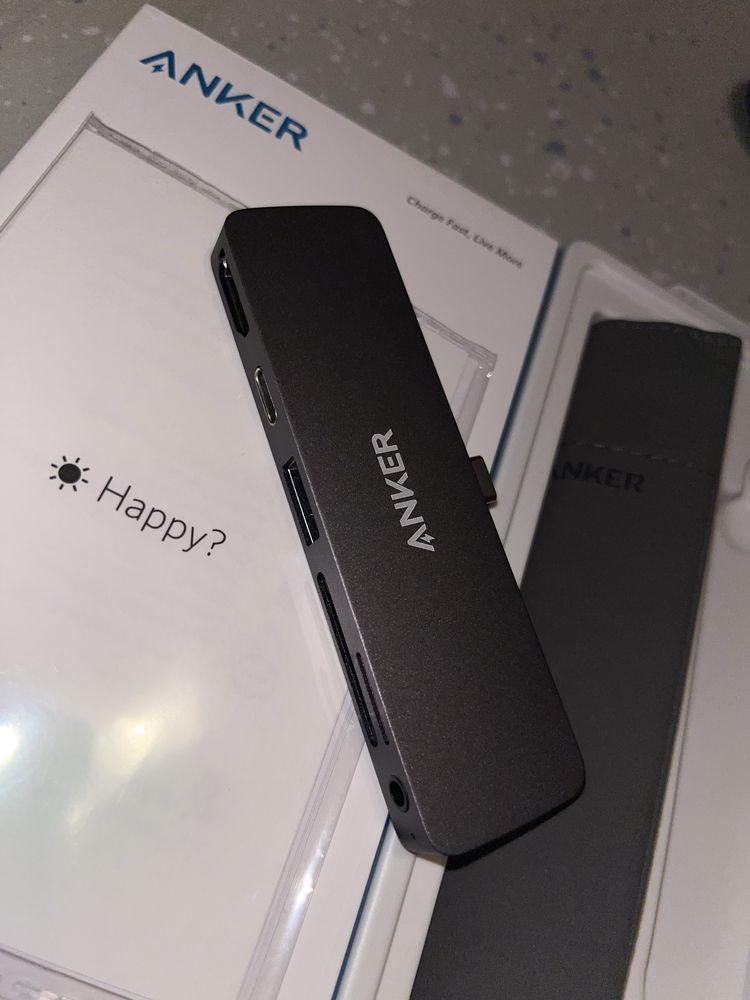 USB хъб Anker - Power Expand Direct, 6 порта, USB-C, iPad Pro, сив