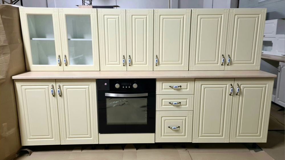 Mobila de bucatarie noua, cuptor electric,  fronturi mdf crem