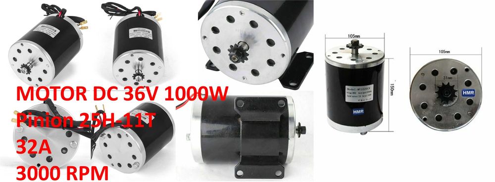 Motoare cu perii 24-36V-48v 500W-800W-1000W DC bicicleta electrica