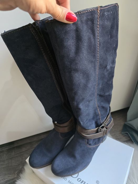 Cizme îmblănite, comode și foarte practice, cu detalii din piele maro