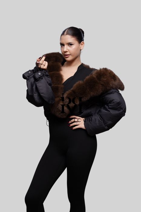 Geaca cu Guler lung din Blana Naturala