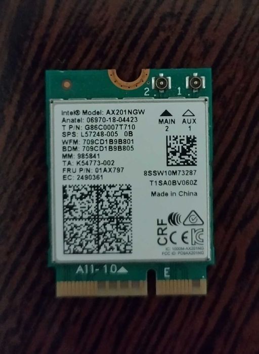 Placa wifi wireless laptop wifi 6 intel AX201NGW